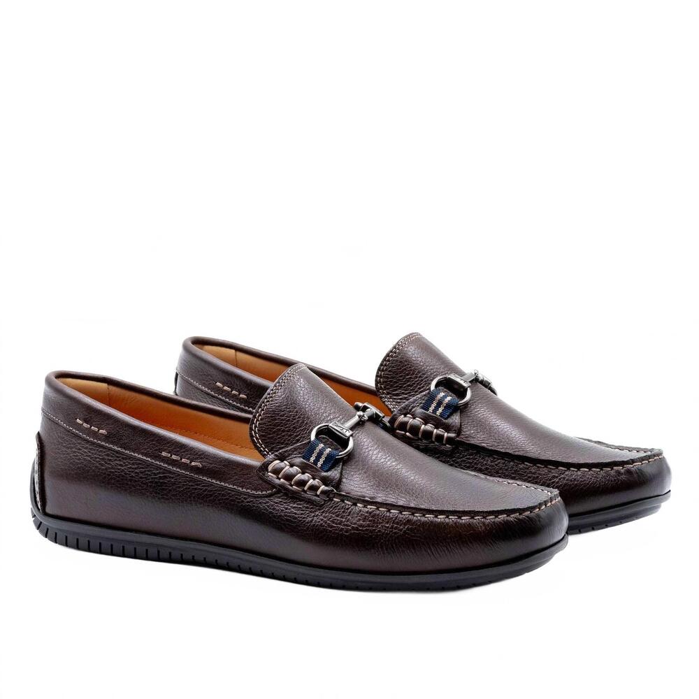 NEW MARTIN DINGMAN men's bermuda glove leather horse bit loafers in walnut